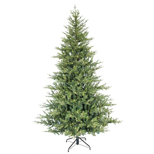 7.5Ft Pre-Lit Alberta Spruce Artificial Christmas Tree, Warm White LED Lights By Puleo International in Green | 7.5 ft | Michaels®